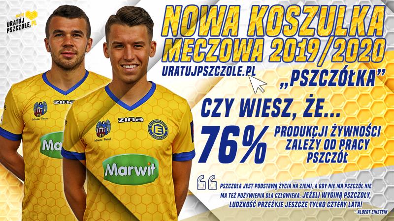 Klub piłkarski z Torunia słynny w całej Europie. Dzięki nowej „pszczelej” koszulce | Pszczoly.eu